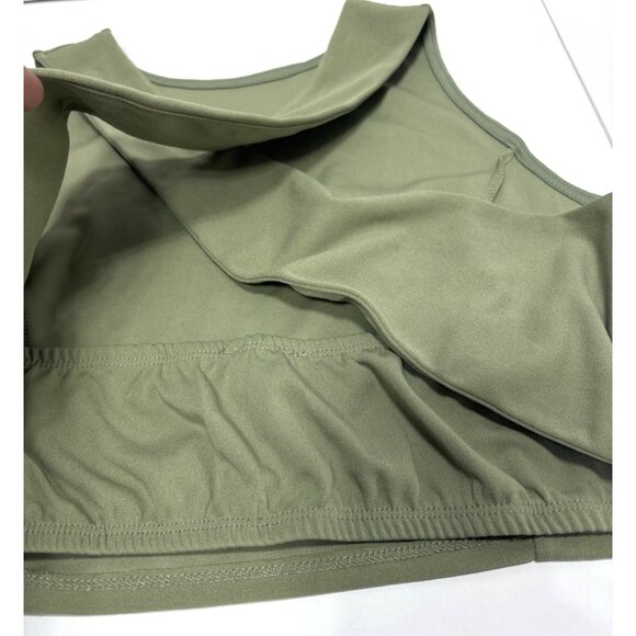 Fashion Nova Womens Plus Size 1X Sage Green Sleeveless Criss Cross Cropped Top - Picture 6 of 7
